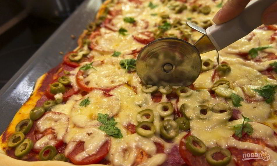 Рецепт пицца на противне в духовке