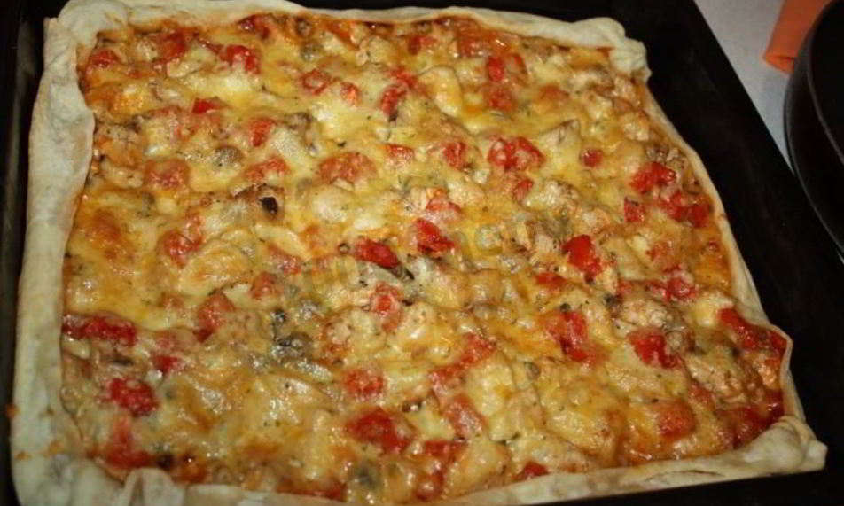 Рецепт пицца на слоеном тесте