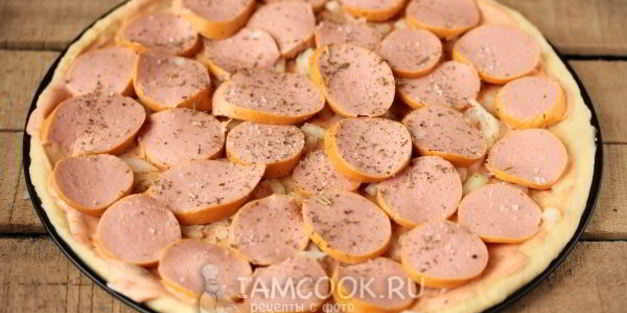 пицца с кукурузой на тесте без дрожжей