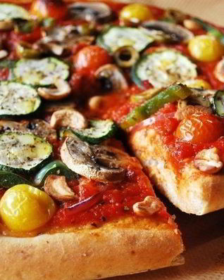 Вегетарианская пицца с грибами