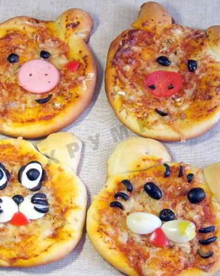 Забавная детская мини пицца для детей