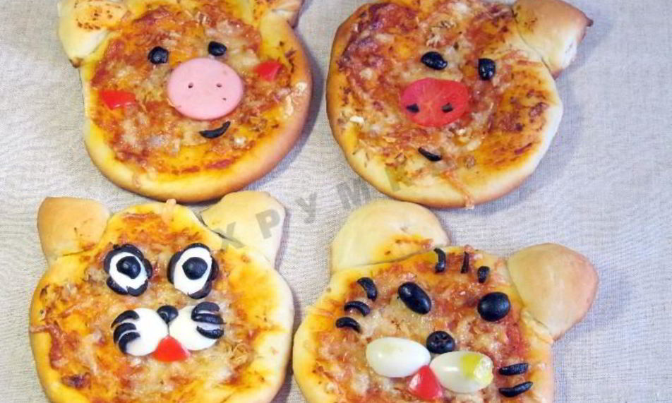 Рецепт забавная детская мини пицца для детей