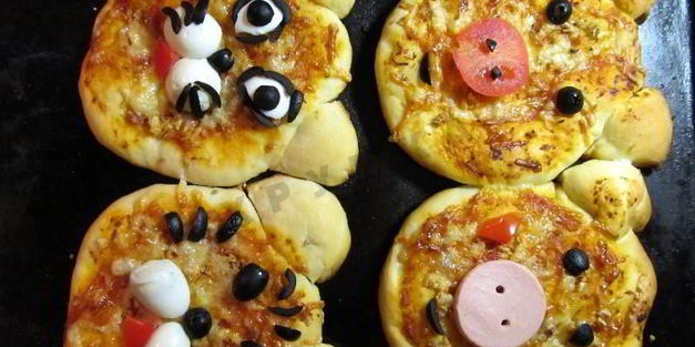 забавная детская мини пицца для детей