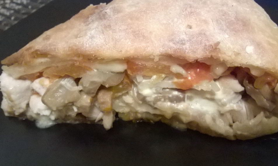 Рецепт закрытой пиццы с грибами и курицея