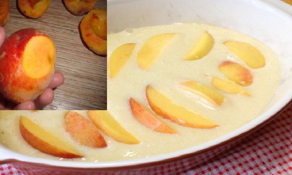 Рецепт шарлотка с персиками