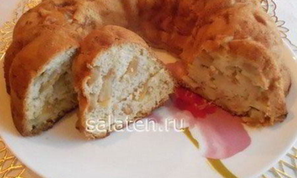 Рецепт шарлотка с яблоками и бананами