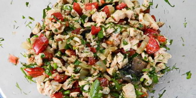 слоеные конвертики с курицей и грибами