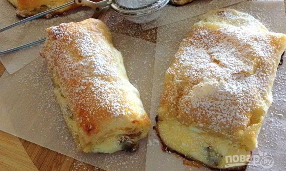 Рецепт слойки из слоеного теста с творогом