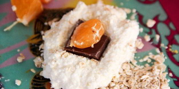 сырники с шоколадом и мандаринами