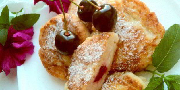 сырники с вишней и шоколадом