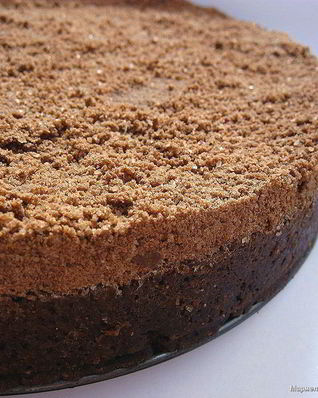 Ванильный творожник на шоколадном тесте