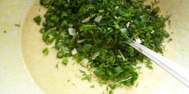 оладушки без яиц с зеленью