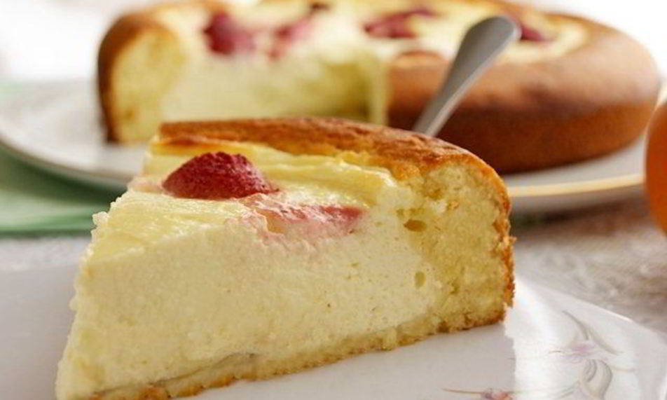 Рецепт творожный пирог с бисквитным тестом