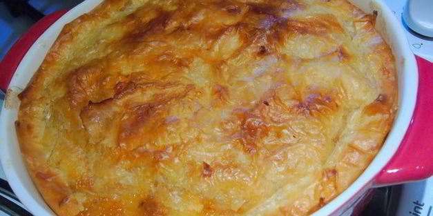 яблочно-карамельный пирог с тестом фило