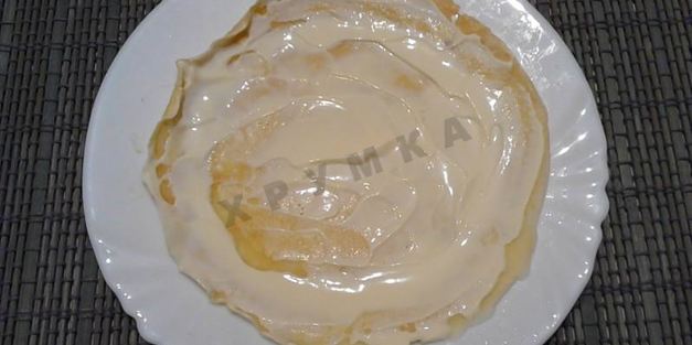 блинный торт с грибами и курицей