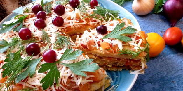 кабачковый торт мозаика