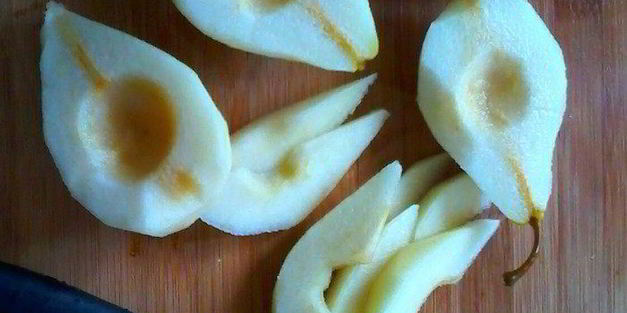 лимонный бисквит с грушами