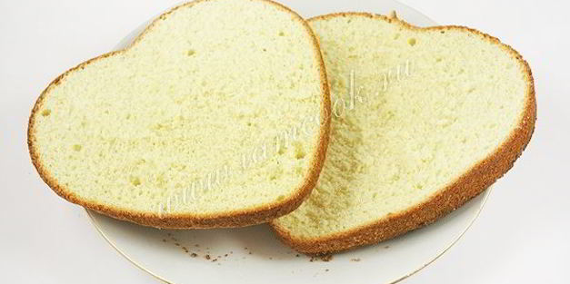 торт бисквитный с фруктами, желе и йогуртом