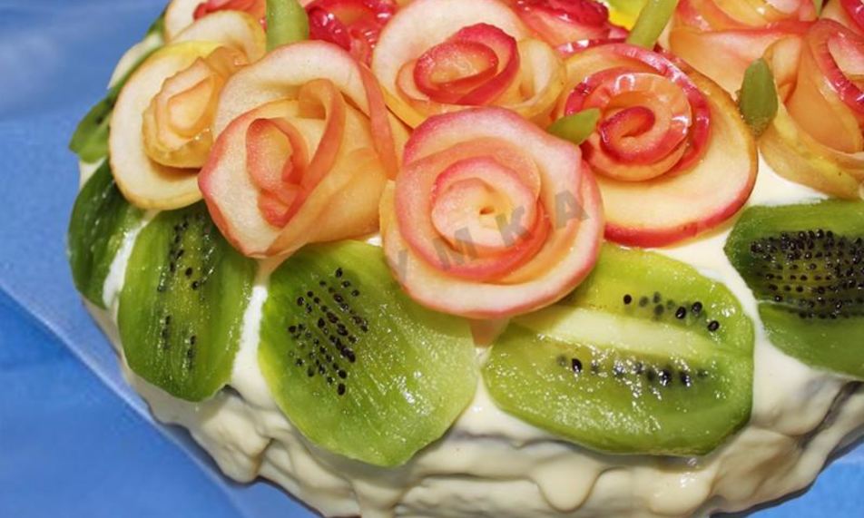 Рецепт торт фруктовая нежность с цветами