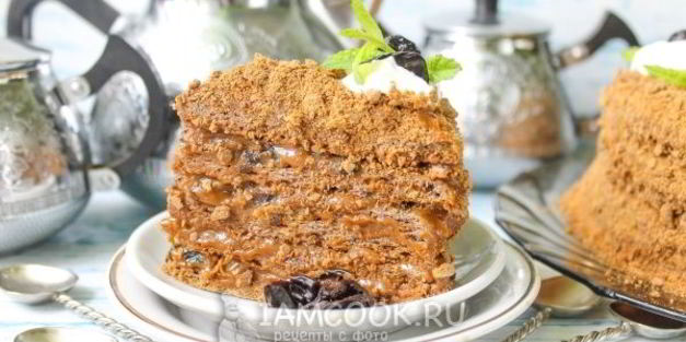 торт медовик шоколадный