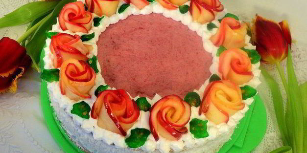 торт венок из роз