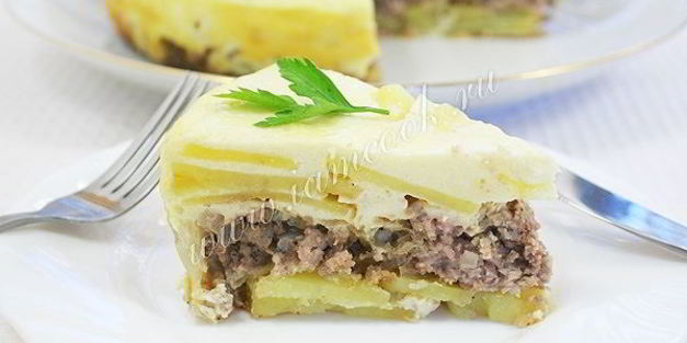 картофельная запеканка с фаршем в мультиварке