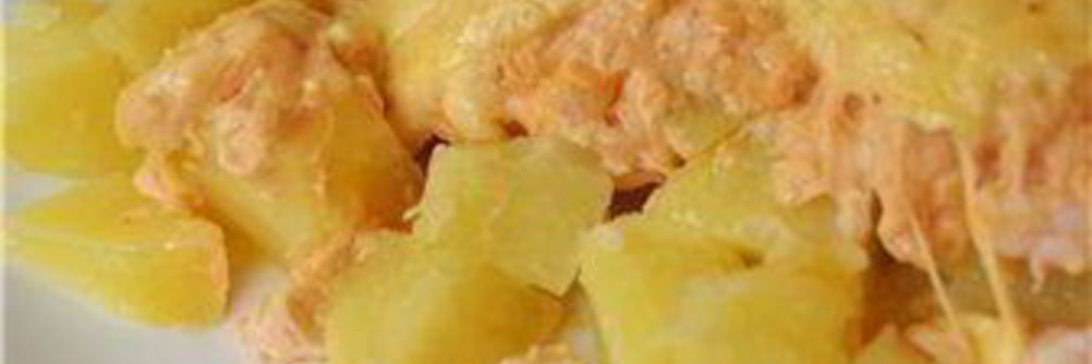 Картофельная запеканка с креветками