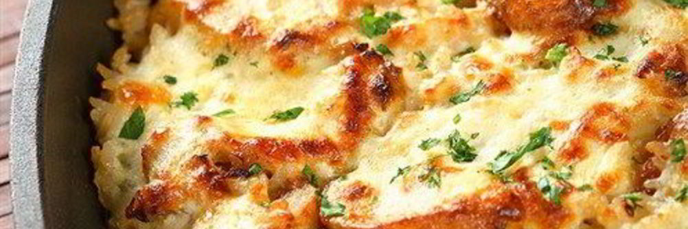 Картофельная запеканка с мясом и грибами