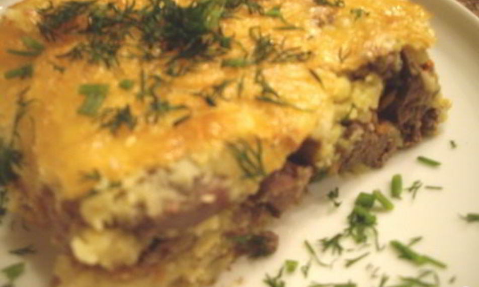 Рецепт картофельная запеканка с печенью в духовке