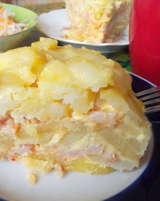 Картофельная запеканка с цветной капустой