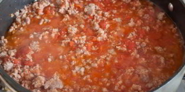 макаронный пирог-запеканка с мясом