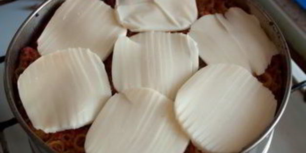 макаронный пирог-запеканка с мясом