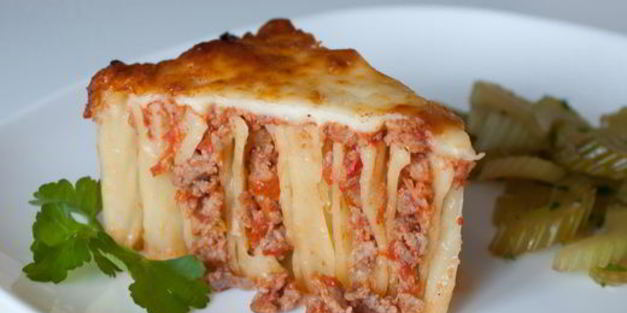 макаронный пирог-запеканка с мясом