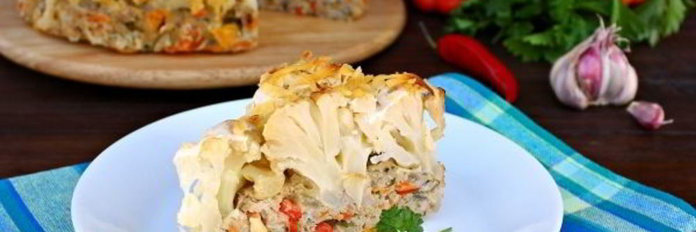 Овощная запеканка с фаршем в духовке