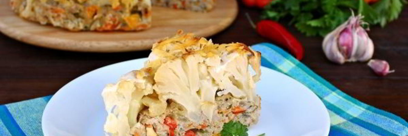 Овощная запеканка с фаршем в духовке