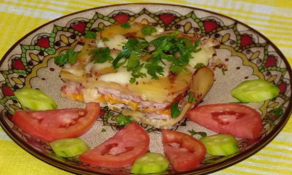 Рецепт овощная запеканка с ветчиной и розмарином