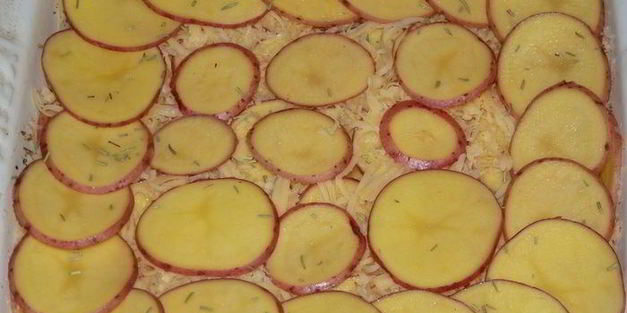 овощная запеканка с ветчиной и розмарином