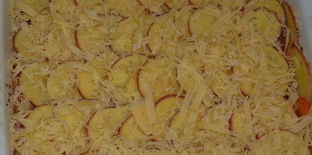 овощная запеканка с ветчиной и розмарином