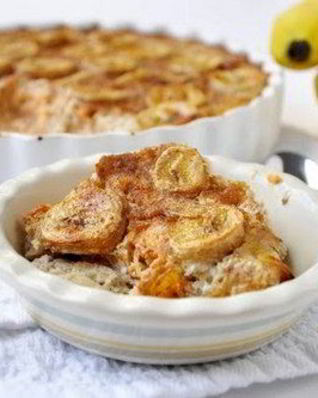 Овсяная запеканка с медом и бананами