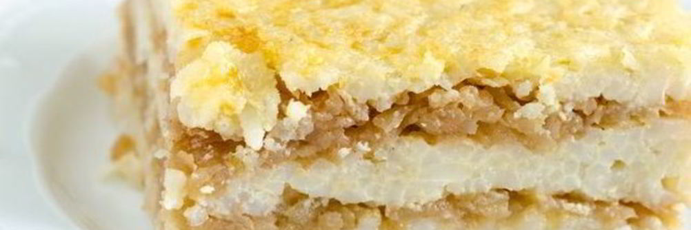 Рисовая запеканка с яблоками