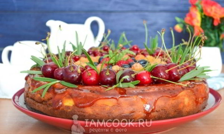 Рецепт творожная запеканка с вишней