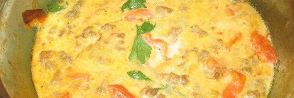 Яичная запеканка с мясом