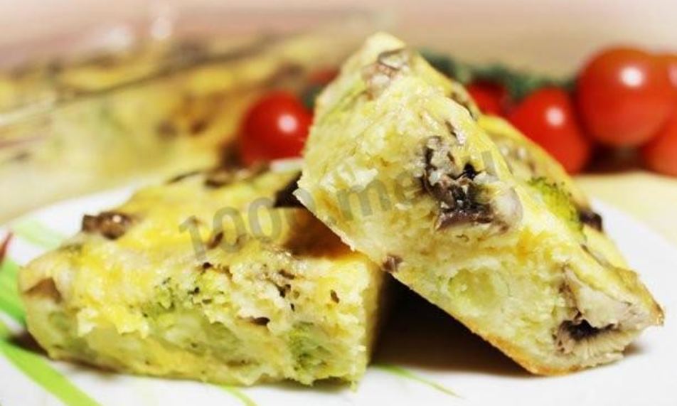 Рецепт запеканка из брокколи с грибами и сыром