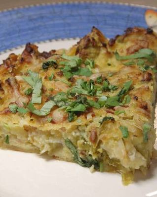 Запеканка из картофеля и брюссельской капусты