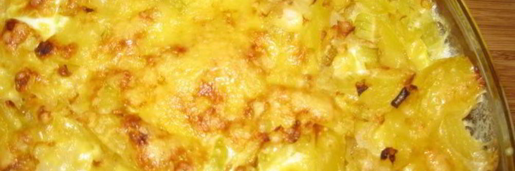 Запеканка из картофеля, кабачка и с сыром