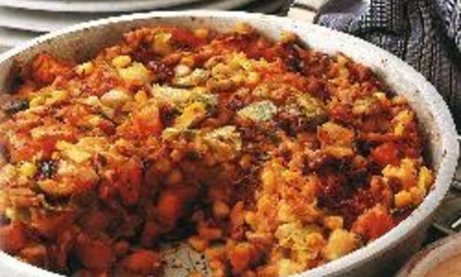 Рецепт запеканка из курицы с картошкой, бататом и кукурузой