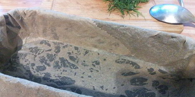 запеканка из лосося с кабачком и пореем