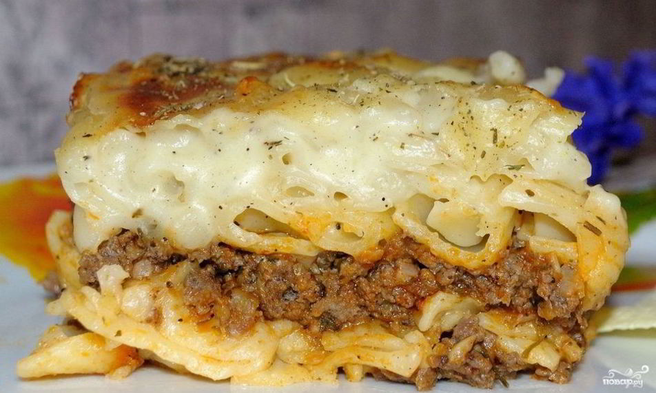 Рецепт запеканка из макарон под соусом бешамель