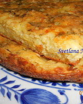 Запеканка из тертого картофеля с сыром