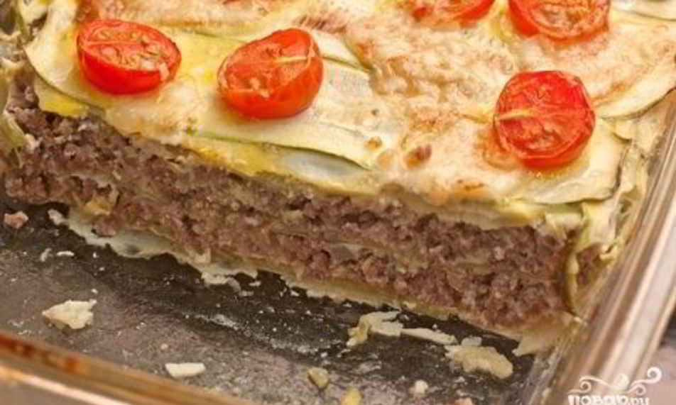 Рецепт запеканка мясная с кабачками